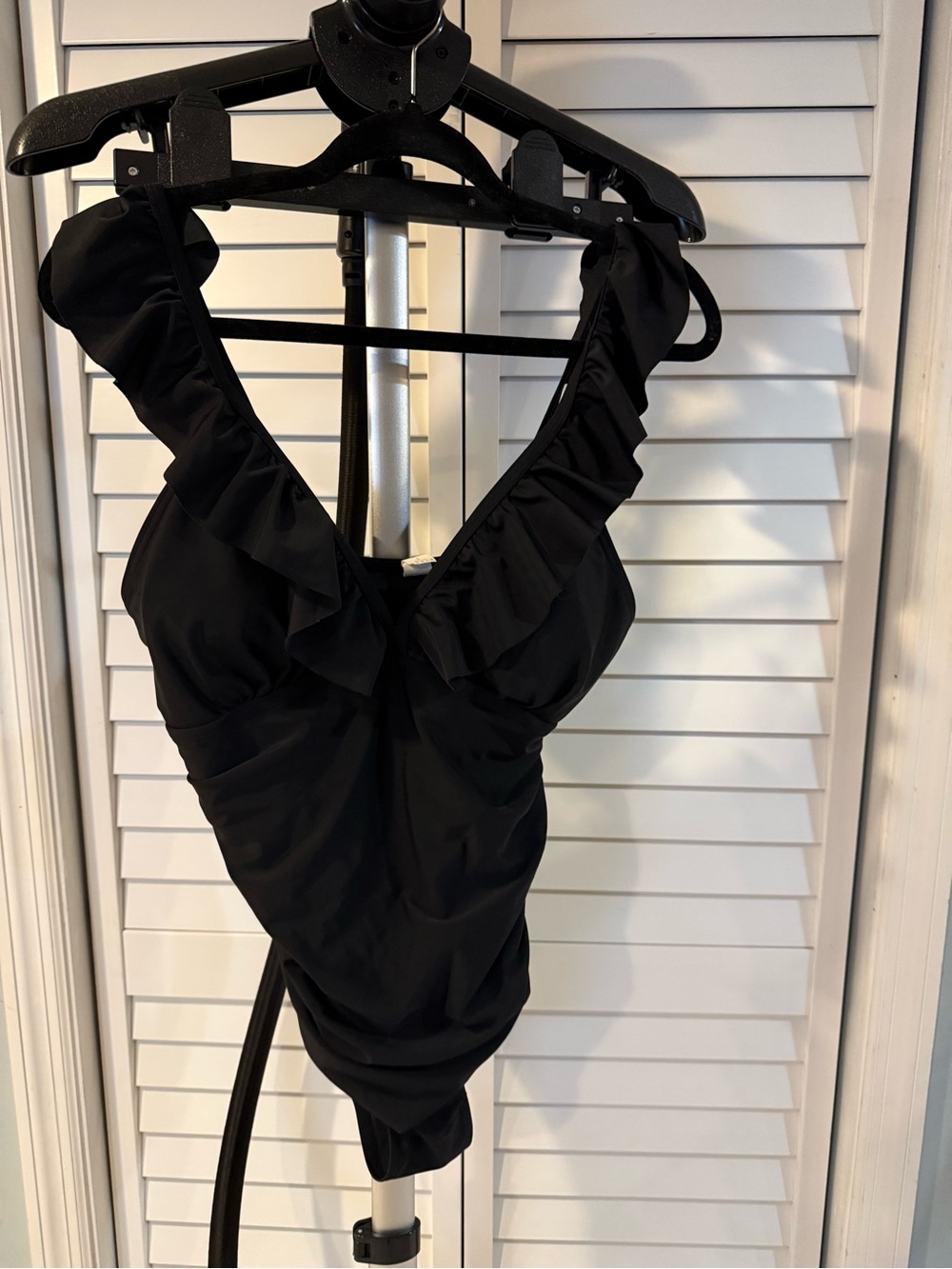 Kids Black Ruffle One-Piece Swimsuit